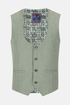 Travis by Benetti Carlos Three-Piece Sage Slim Fit Suit - Scoop Waistcoat & Pleated Trousers