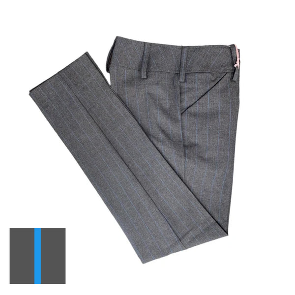 Casablanca Lily Grey with Turquoise Pin stripe School Trousers