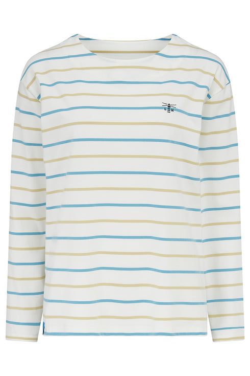 Lighthouse Blue Clay Stripe Causeway Breton Top