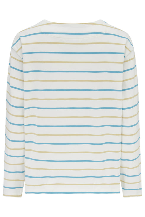 Lighthouse Blue Clay Stripe Causeway Breton Top