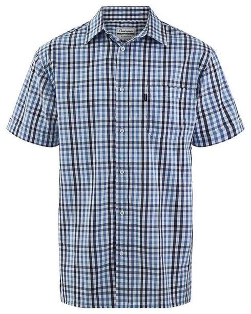 Champion Broadstairs Blue Short Sleeve Checked Shirt BROADSTAIRS 3112