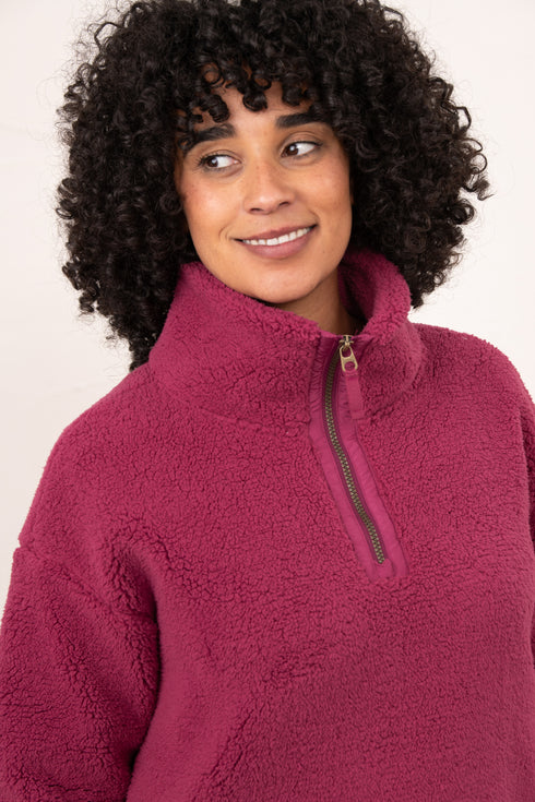 Lighthouse Berry Coast aw26 Funnel-Neck Half-Zip Fleece Jacket