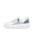 Remonte D1C01-84 Dolla Ella White & Blue Wedge Zip Lace up Trainer