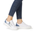 Remonte D1C01-84 Dolla Ella White & Blue Wedge Zip Lace up Trainer