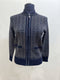 Castle Knitwear Zig Zag Zipped Cardigan Jacket DM189 0045 - Navy
