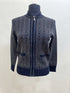 Castle Knitwear Zig Zag Zipped Cardigan Jacket DM189 0045 - Navy