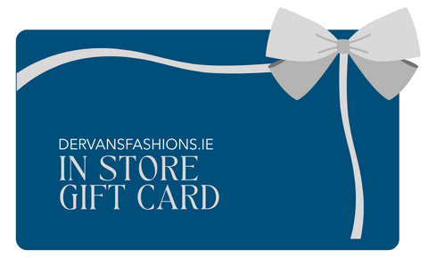 Blue gift card with a white bow on a white background