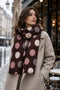 Phanie Mode Large Polka Dot Wool Blend Scarf E-68010AH BR - Burgundy