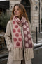 Phanie Mode Two-Tone Polka Dot Wool Blend Fringed Scarf E-68096AH BU - Burgundy