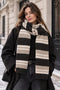 Phanie Mode Striped Wool Blend Soft Knit Scarf E-68098AH DM - Dark Maroon