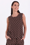 FREEQUENT FQLAVISCO Coffee Bean Polka Dot Sleeveless Top — Relaxed Fit | 208200