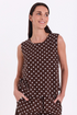 FREEQUENT FQLAVISCO Coffee Bean Polka Dot Sleeveless Top — Relaxed Fit | 208200