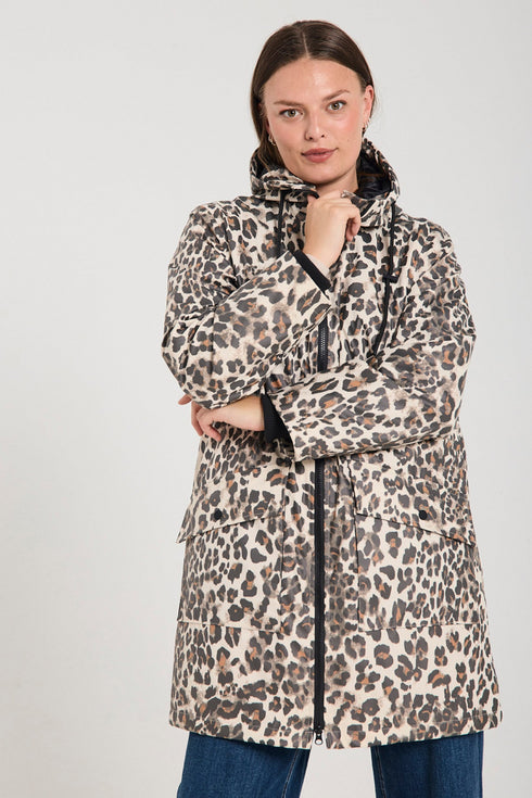 FreeQuent FQRain Women’s Waterproof Quilted Rain Jacket – Black & Beige 206490