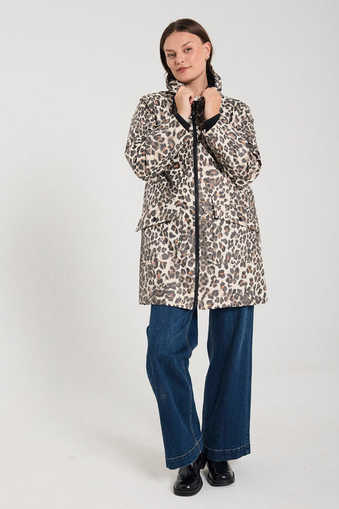 FreeQuent FQRain Women’s Waterproof Quilted Rain Jacket – Black & Beige 206490