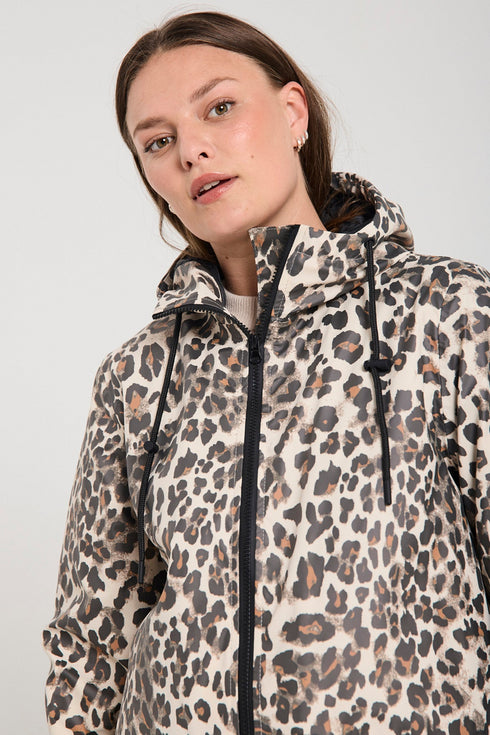 FreeQuent FQRain Women’s Waterproof Quilted Rain Jacket – Black & Beige 206490