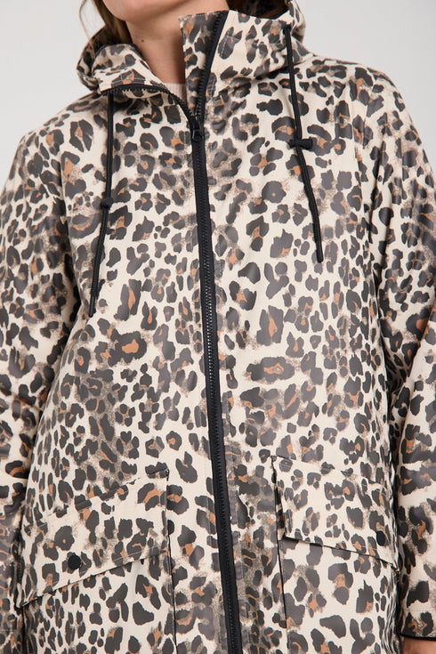 FreeQuent FQRain Women’s Waterproof Quilted Rain Jacket – Black & Beige 206490