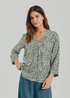 Freequent FQADNEY Three-Quarter Sleeve Blouse 211531 Iceberg Green and Moonbeam