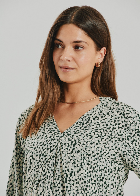 Freequent FQADNEY Three-Quarter Sleeve Blouse 211531 Iceberg Green and Moonbeam