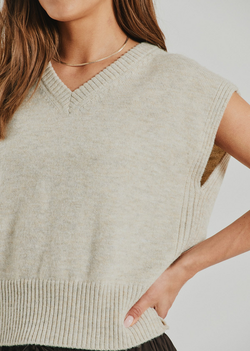 Freequent FQDUSTIN Fine-Knit Vest 211694 Beige