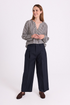 Freequent FQYASMIN Navy Wide Leg Pleated Trousers 201198
