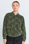 Freequent Green Mesh Bomber Jacket with Velvet Floral – 207142