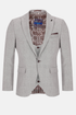 Travis by Benetti Eiffel Three-Piece Stone with a Subtle Check Super Slim Fit Suit