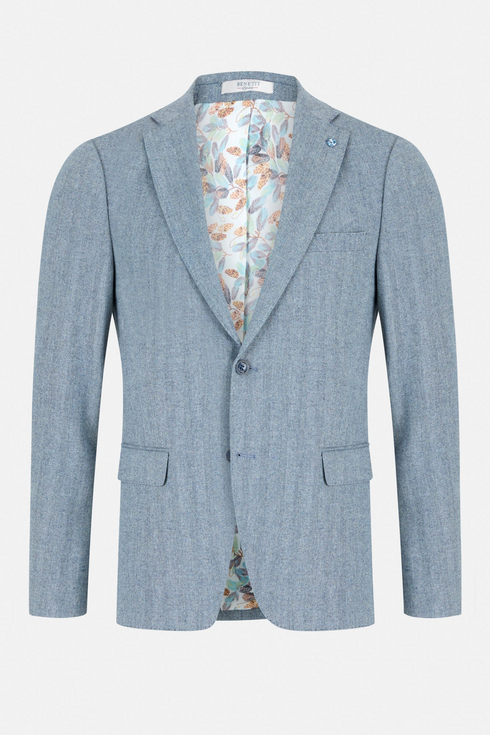 Benetti Enzo Navy Herringbone Blazer
