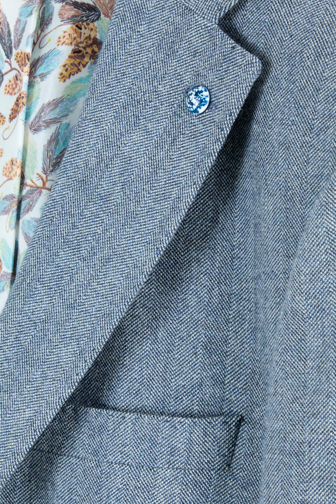 Benetti Enzo Navy Herringbone Blazer