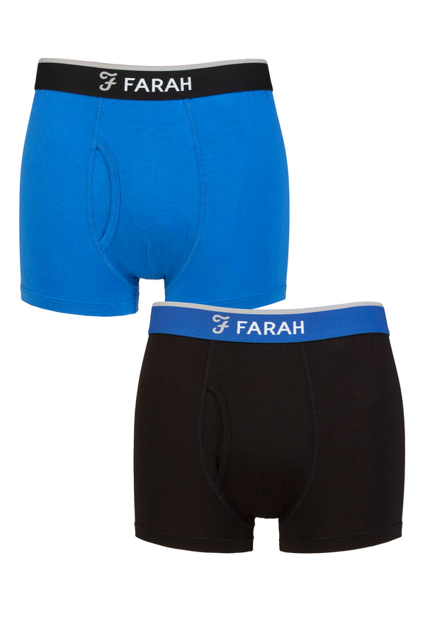 Farah Mens 2 Pair Plain and Stripe Bamboo Keyhole Trunks FCU375