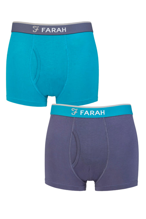 Farah Mens 2 Pair Plain and Stripe Bamboo Keyhole Trunks FCU375