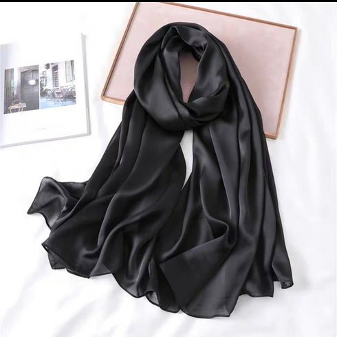 Dr Bear Plain Long Silk Wrap AA001B