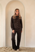 Kimara Fenne Wide Leg Seamed Denim Trousers FENNE - Brown