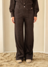 Kimara Fenne Wide Leg Seamed Denim Trousers FENNE - Brown