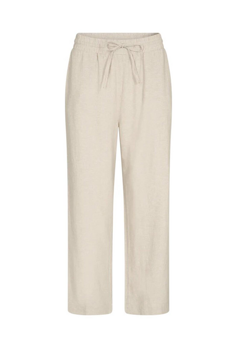 Freequent LAVA Ankle Pants Sand Melange Linen Blend 124620CB