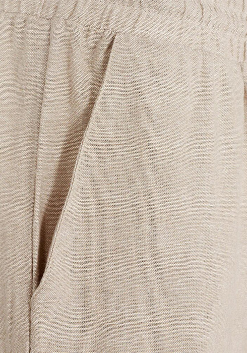 Freequent LAVA Ankle Pants Sand Melange Linen Blend 124620CB