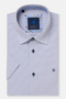 Benetti Menswear Finn Blue Short Sleeve Geometric Print Cotton Shirt