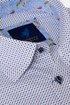Benetti Menswear Finn Blue Short Sleeve Geometric Print Cotton Shirt