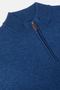 Benetti Franco Indigo Blue Quater-Zip Knit Sweater
