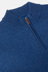 Benetti Franco Indigo Blue Quater-Zip Knit Sweater