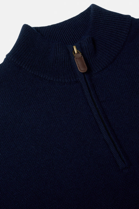 Benetti Franco Navy 1/4 Zip Knit Sweater