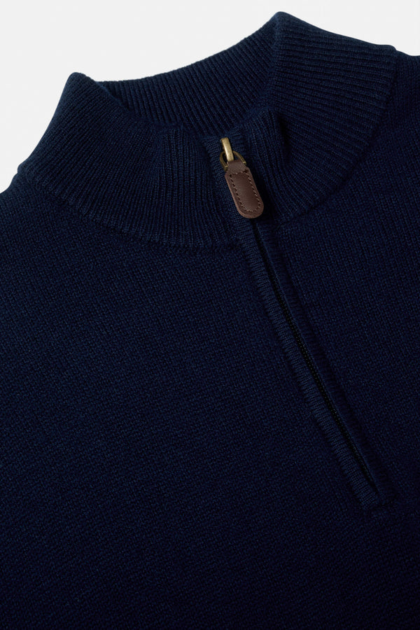 Benetti Franco Navy 1/4 Zip Knit Sweater