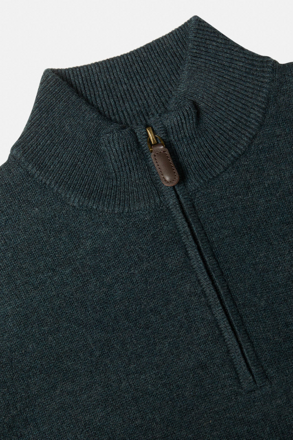 Benetti Franco Teal Green 1/4 Zip Knit Sweater