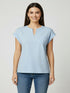 Freequent Womens Blue Bell FQ VIVA Organic Cotton V-Detail Pocket T-Shirt 208305