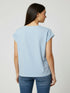 Freequent Womens Blue Bell FQ VIVA Organic Cotton V-Detail Pocket T-Shirt 208305