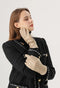 MM Sweet Faux Leather Gloves with Button Wrist Detail G1680 BEI - Beige