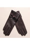 MM Sweet Faux Leather Bow Detail Gloves G1683 CHOC - Chocolate Brown