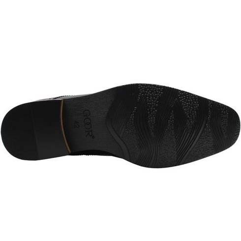 Goor Gibson 215 Men's Black Classic Textured Formal Lace-Up Shoes