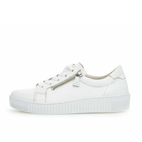 Gabor 63.334.21 White Low Sneakers with 2 Zips