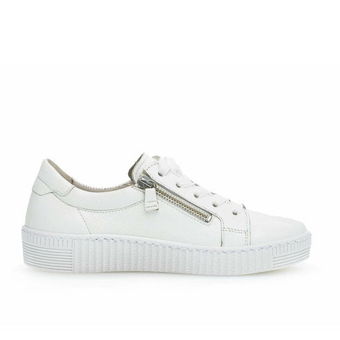 Gabor 63.334.21 White Low Sneakers with 2 Zips