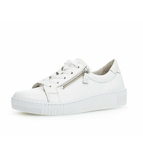 Gabor 63.334.21 White Low Sneakers with 2 Zips
